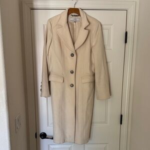 Laundry by Shelli Segal Women's Off White Wool Trench Coat